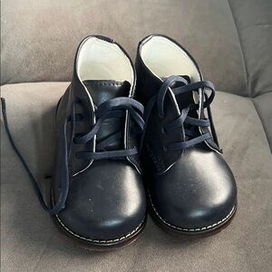 Leather Navy Blue Walking Shoes